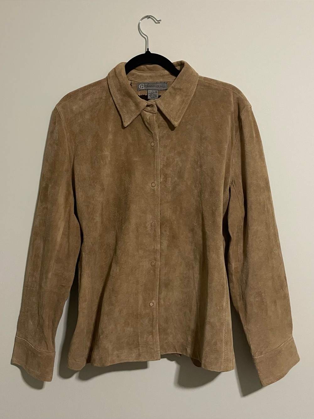Women’s Suede Button Snap Jacket Size Large Chandler Hill Leather Boho Western